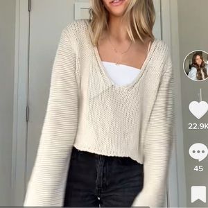 Cropped beachy sweater